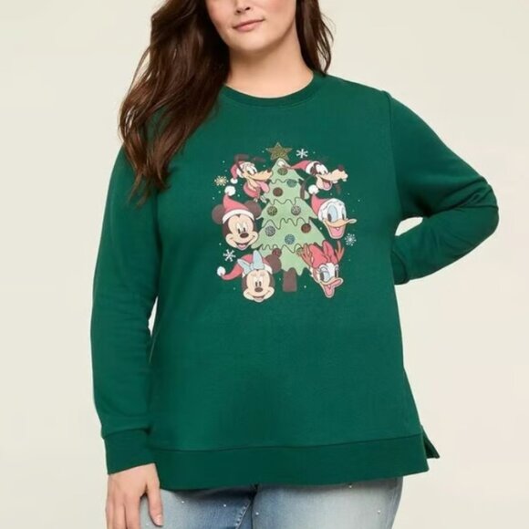 Disney Tops - Sweatshirt 22/24 Disney Mickey & Friends Christmas Rhinestones Pullover Top 3X